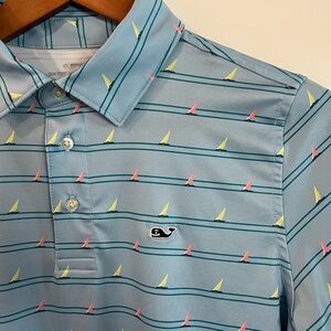 Vineyard Vines Boy's Blue Sailboat Shirt